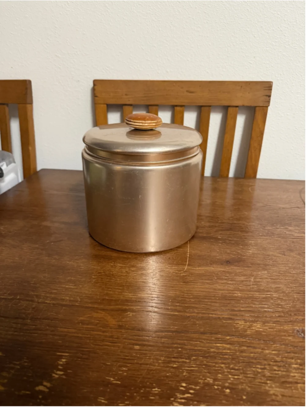 Vintage Mirro Aluminum 4 Piece Canister Set Wood Knob Lids MCM Kitchen Storage M